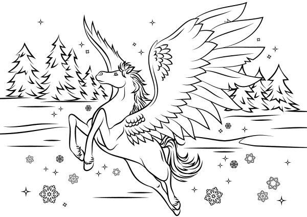 Bella Sara Pegasus coloring page image
