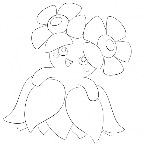 Bellossom coloring page image