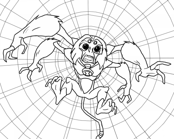 Ben 10 Alien Force Spidermonkey coloring page image