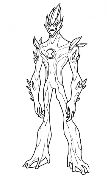 Ben 10 Alien Force Swampfire coloring page image