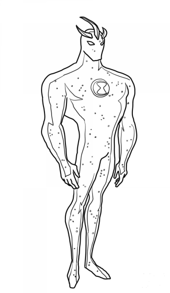 Ben 10 Alien X coloring page image
