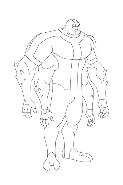 Ben 10 Four Arms Stands Tall And Proud coloring page image
