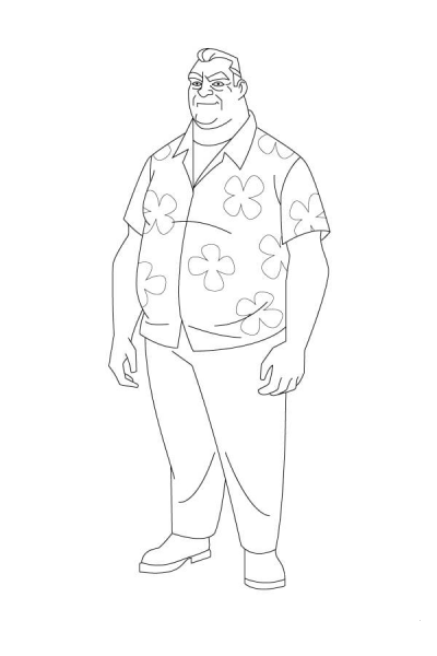 Ben 10 Max Tennyson Is Wearing His Floral Shirt coloring page image