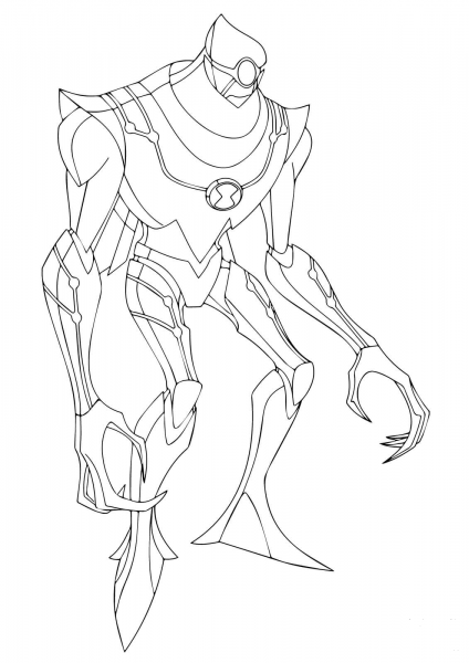 Ben 10 Nanomech coloring page image