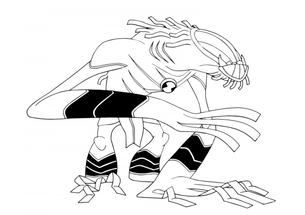 Ben 10 Wildmutt coloring page image