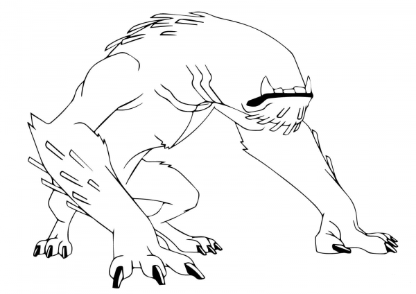 Ben 10 Wildmutt coloring page image