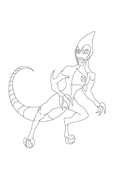 Ben 10 XLR8 Is Acting Cautiously coloring page image