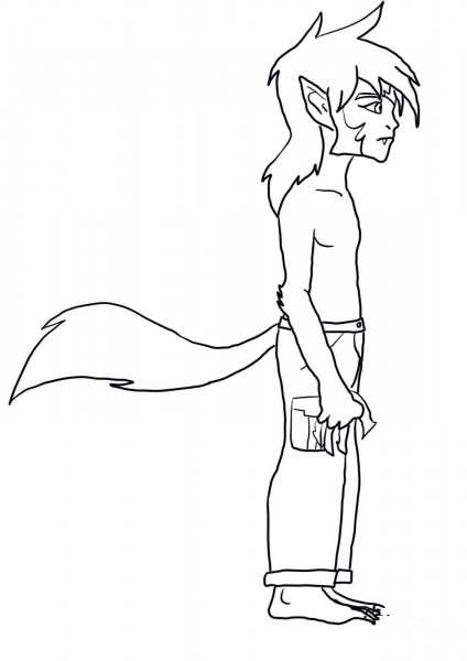 Ben Wolf with Tail coloring page image