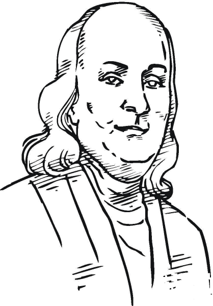 Benjamin Franklin  coloring page image