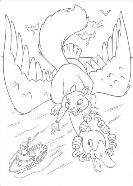 Benny Is Riding The Canadian Geese  coloring page image