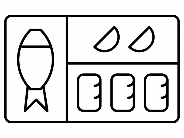 Bento Box Emoji coloring page image