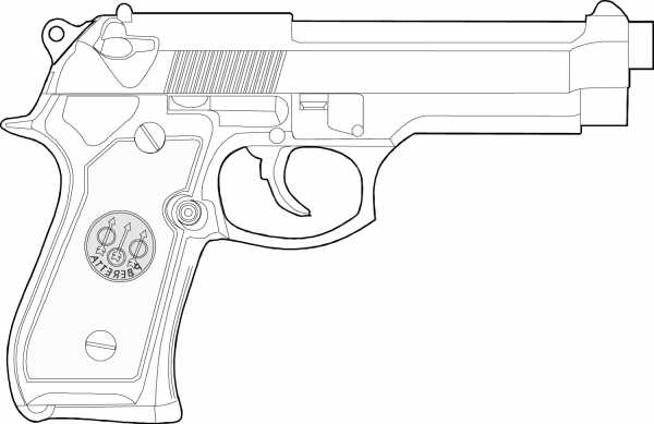 Beretta Handgun coloring page image