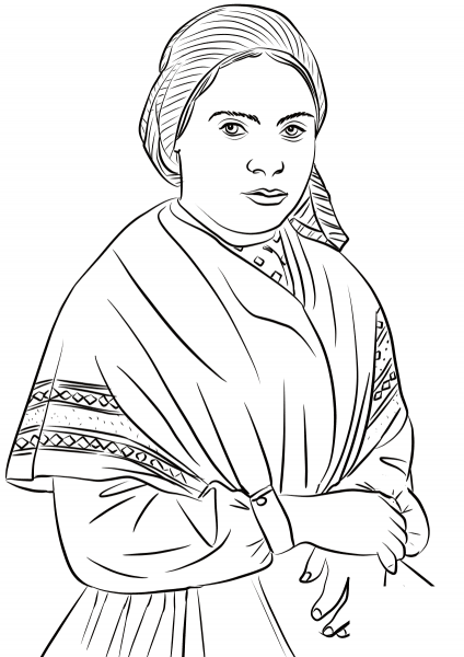 Bernadette Soubirous coloring page image