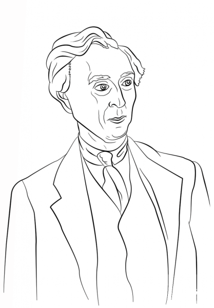 Bertrand Russell coloring page image