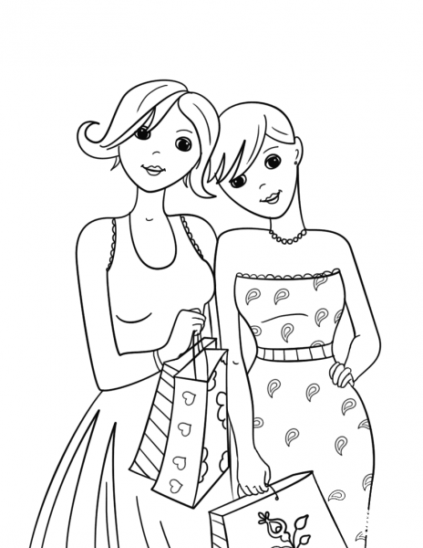 Best Friends coloring page image