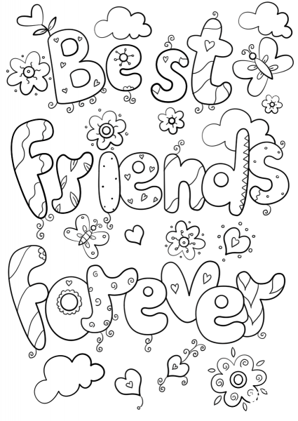 Best Friends Forever coloring page image