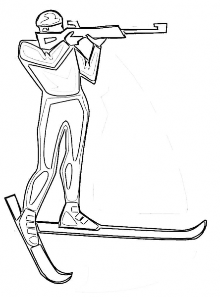 Biathlete  coloring page image
