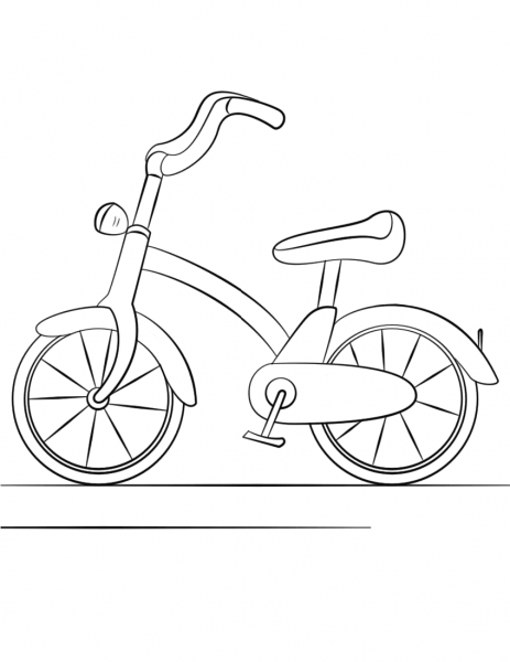 Bicycle coloring page image