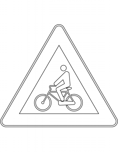 “Bicycle Crossing” Sign in Italy coloring page image