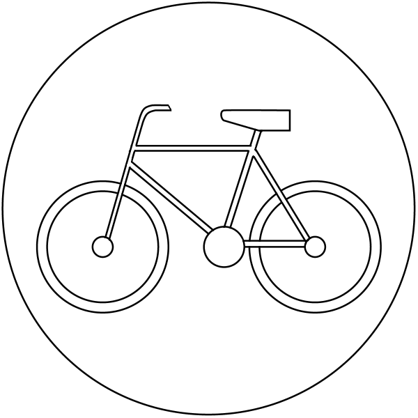 Bicycles Only C-13 coloring page image