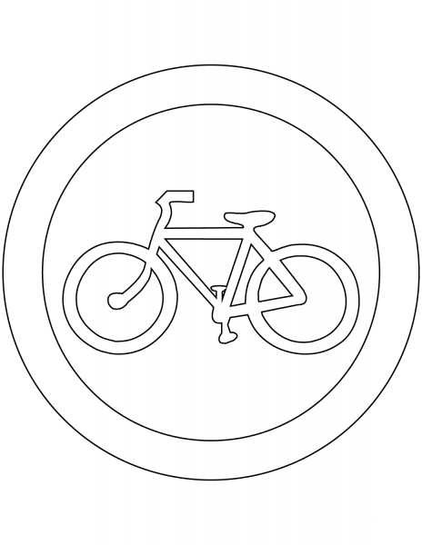“Bicycles Only” Sign in Argentina coloring page image