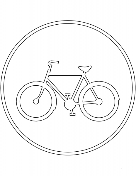 “Bicycles Only” Sign in Finland coloring page image