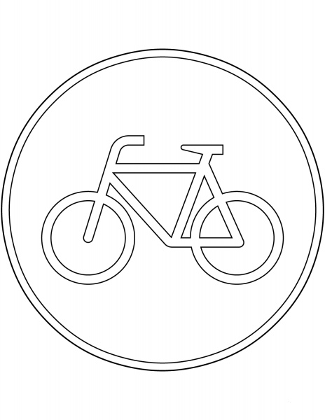 “Bicycles Only” Sign in Germany coloring page image