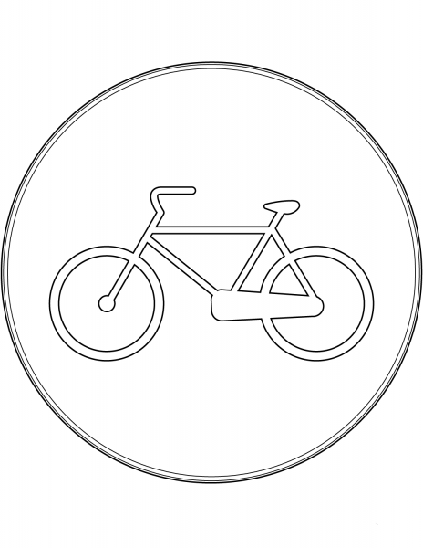 “Bicycles Only” Sign in Italy coloring page image