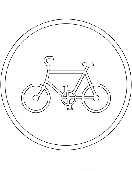 “Bicycles Only” Sign in Japan coloring page image