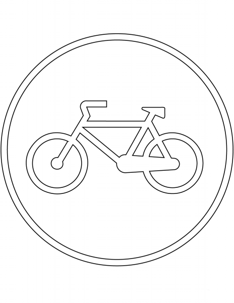 “Bicycles Only” Sign in Portugal coloring page image