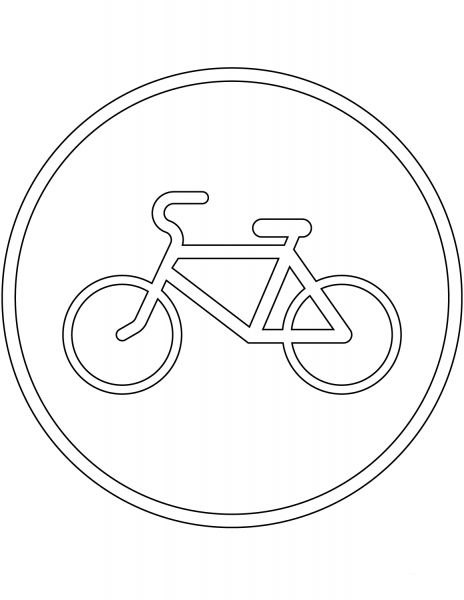 “Bicycles Only” Sign in Russia coloring page image