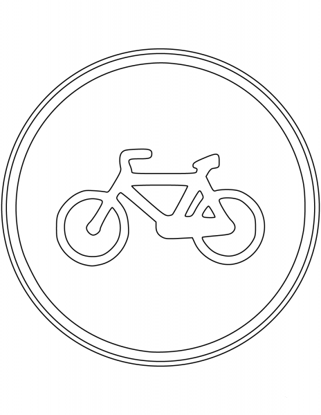 “Bicycles Only” Sign in Spain coloring page image