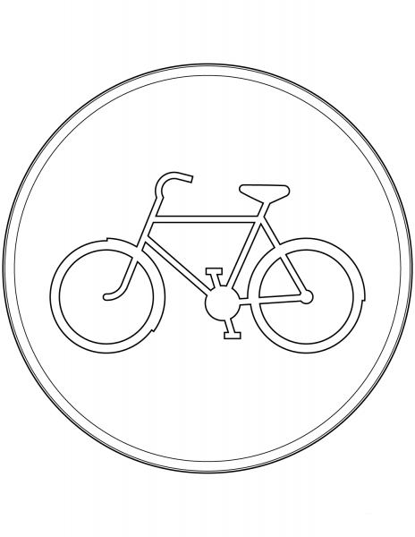 “Bicycles Only” Sign in Sweden coloring page image
