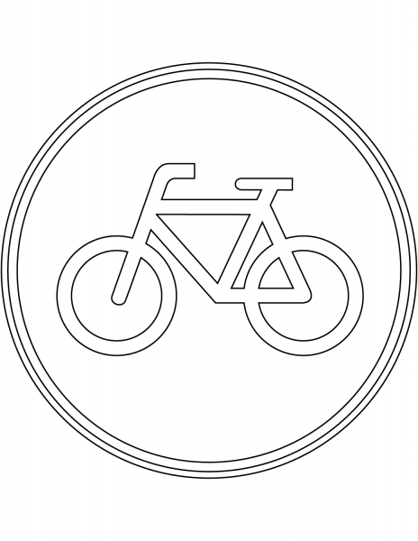 “Bicycles Only” Sign in the Netherlands coloring page image