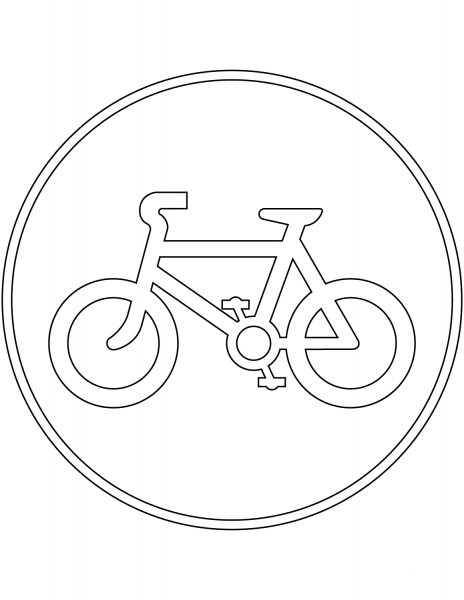 “Bicycles Only” Sign in the United Kingdom coloring page image
