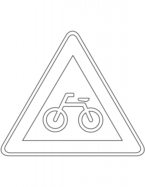 “Bicycles” Sign in South Korea coloring page image