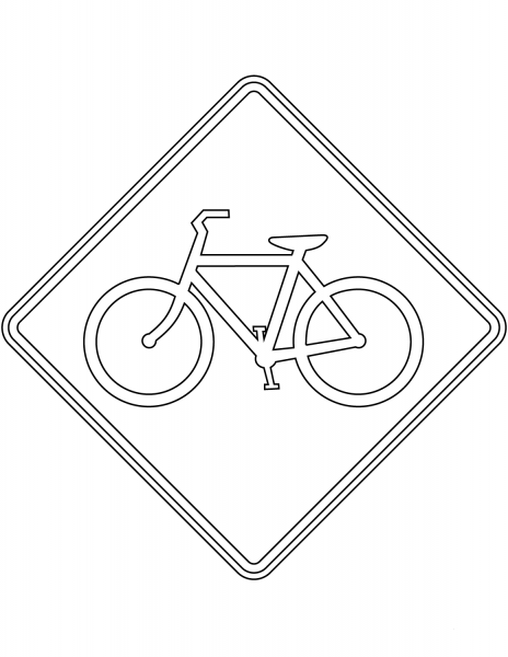 “Bicycles” Sign in the USA coloring page image