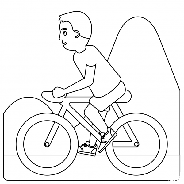 Bicyclist Emoji coloring page image