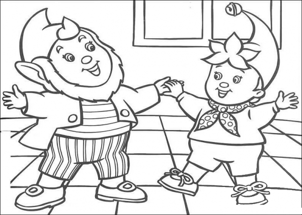 Big-Ears And Noddy coloring page image