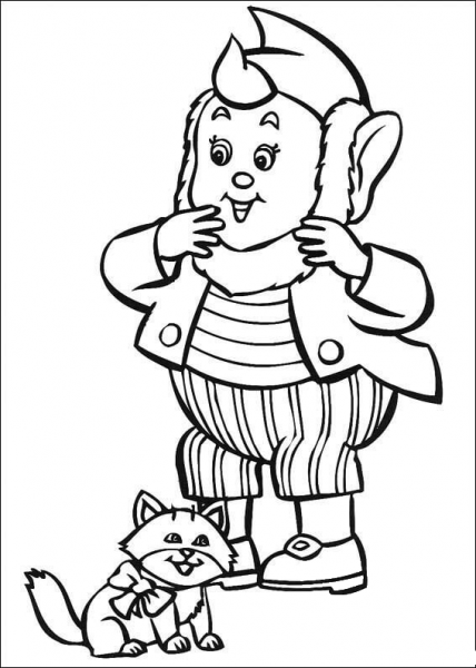 Big-Ears And The Cat  coloring page image