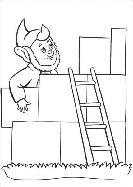Big-Ears Arranges the cubes  coloring page image