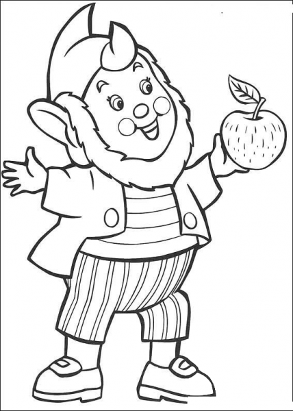 Big-Ears Brings An Apple  coloring page image