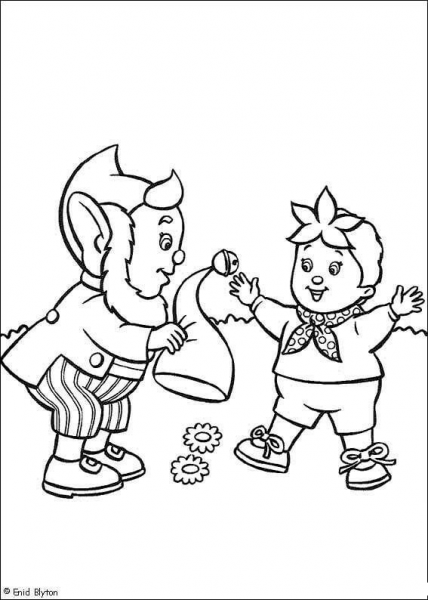 Big-Ears Gives his Hat To Noddy  coloring page image
