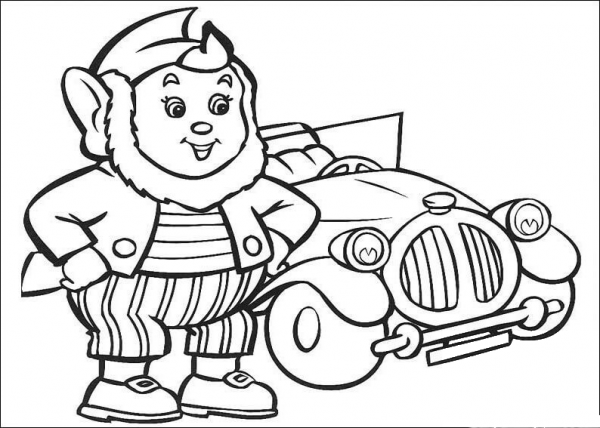 Big-Ears with his new Car  coloring page image