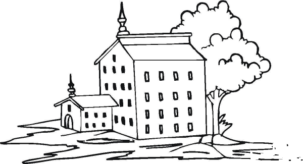 Big Mansion  coloring page image