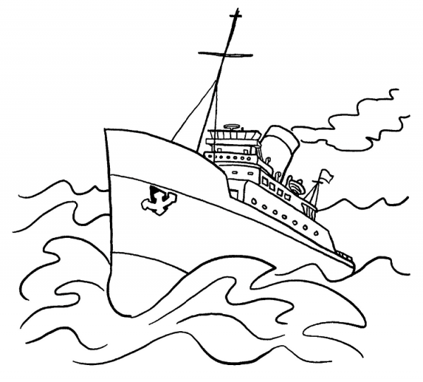 Big Ship  coloring page image