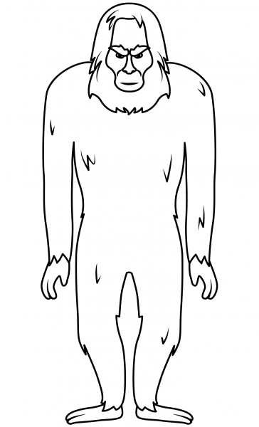 Bigfoot coloring page image