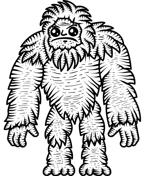 Bigfoot coloring page image