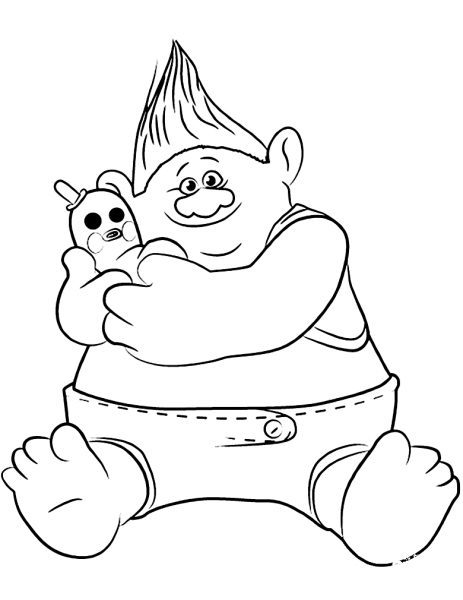 Biggie & Mr. Dinlkes from Trolls coloring page image