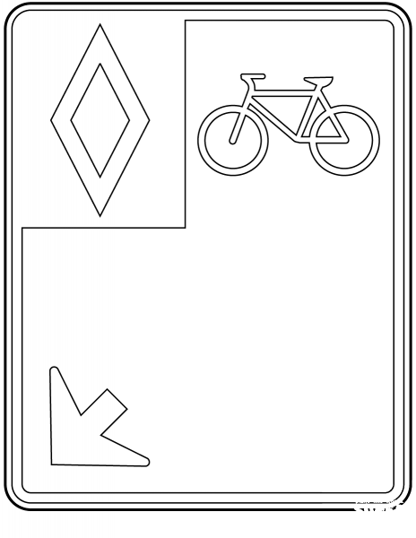 Bike Lane coloring page image